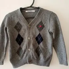familiar グレー アーガイル カーディガン