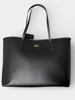 【美品】COACH ブラックレザートートバッグ　CR111