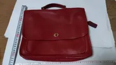 あ*！様 COACH 赤 レザー バッグ 　現状品