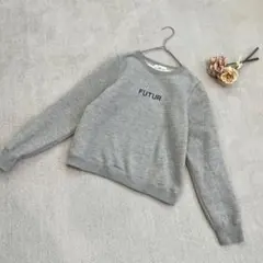 アースミュージック＆エコロジー スウェット 長袖 トップス 裏起毛 ショート丈