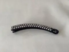 【未使用】バナナクリップ　ストーン付きブラックヘアクリップ