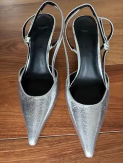 H&M シルバー ポインテッドトゥ ハイヒール