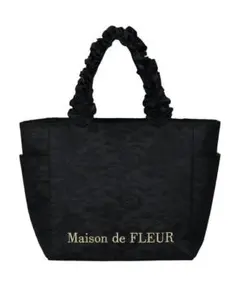 Maison de FLEUR　レースサテンサイドポケットトートバッグ