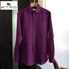 ETRO エトロ ペイズリー×スクエア柄 コットンリネンL/Sシャツ イタリア製のサムネイル