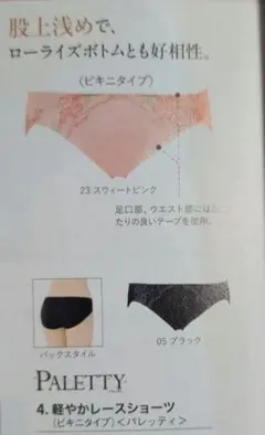 CHARLE PALETTY 軽やかレースショーツ ビキニタイプ　М　ピンクのサムネイル
