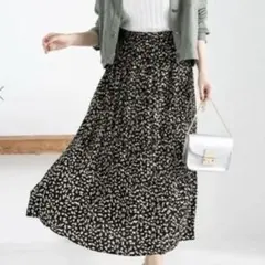 レオパードプリーツスカート　fifth レオパード　ロングスカート　プリーツ