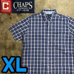 2T3141 CHAPS 半袖シャツ　チェック　ビッグサイズ　アメカジ　古着