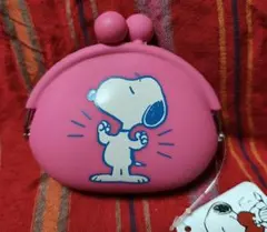 peanuts スヌーピー シリコンがま口　ピンク