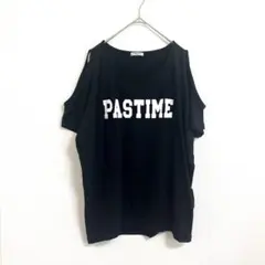 COLZA　Honeys　黒　 オープンショルダー ロゴTシャツ　Lのサムネイル
