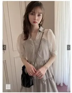 シアードッキングティアードシャツワンピース[tw1159]