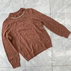 earth music&ecology ニット 長袖 ハイネック ピンク M