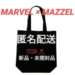 MAZZEL MARVEL コラボ ロゴ トートバッグ 黒 BLACK マーゼル