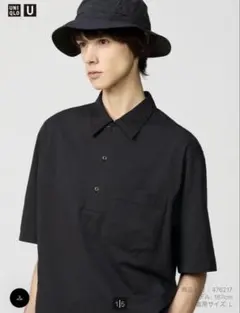 【完売品】25ss UNIQLO U エアリズムコットンポロシャツ ブラックS