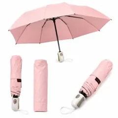 折りたたみ傘 ピンク 自動開閉 晴雨兼用 遮光