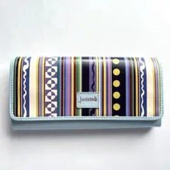 【新品同様】Jocomomola ホコモモラ ジュビア フラップ長財布 ブルーのサムネイル