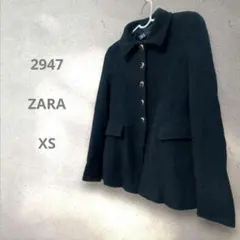 ZARA 黒 ブラック 金ボタン テーラードジャケットXSフォーマル カジュアル