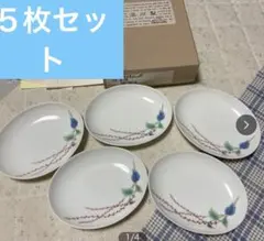 新品・未使用】有田焼 深川製磁 水引草 楕円小皿揃