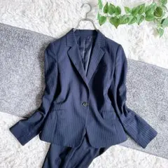 美品　グリーンレーベル　セットアップ パンツ　ネイビー　ストライプ　38