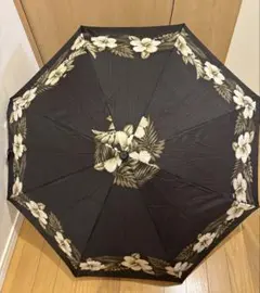 HANAE MORI 未使用 森英恵 折り畳み傘 カサブランカ 百合 花柄 黒