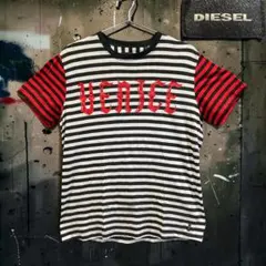 y2k"DIESEL ディーゼル" VENICE 切り替えボーダー Tシャツ L