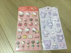マシュマロシール　キティ　クロミ　ぷくっとシール　2点セット