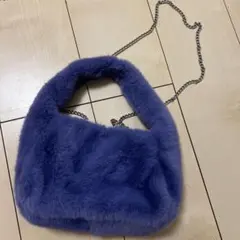 ファー 紫色 ショルダーバッグ