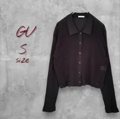 ジーユーGU メッシュポロカーディガン【S】ブラック 襟付き 透け感 ショート丈