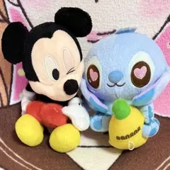 レトロ　ぬいぐるみ　ミッキー マウス　スティッチ ディズニーのサムネイル