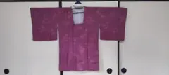 紫色 葉模様 道行コート 正絹