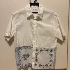 Paul Smith 花柄パッチワーク 半袖シャツ M