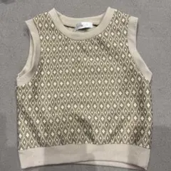 little lulu ベビーベスト ベージュ90 100 春服　ベストニット