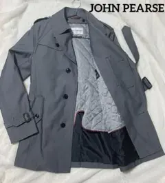 美品JOHN PEARSE トレンチコート ボタン止ライナー パワーストレッチM