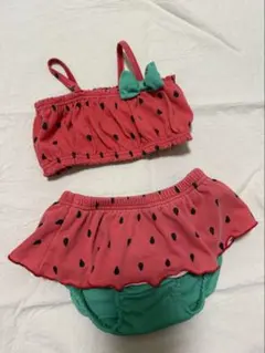 スイカ柄 ベビー水着 80cm