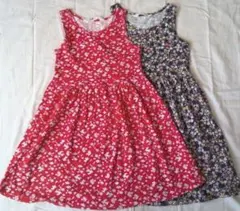H＆M　ガールズノースリーブワンピース２着セットA　120サイズ