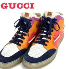 GUCCI マルチカラー　インターロッキング　ＧＧ　レザー ハイカットスニーカー
