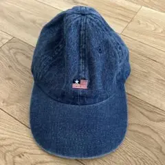 デニム アメリカ国旗刺繍 ベースボールキャップ