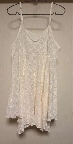 【前後2WAYネック】レイヤードスタイルにおすすめ レースキャミチュニック