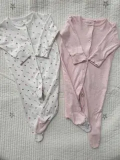 NEXT ロンパース 2点セット（花柄・ピンク） 長袖 3-6months