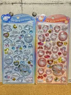 正規品　サンリオ ハローキティ シナモロールうるちゅるPOPシール 2種セット