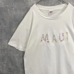 USA製 Tシャツ シングルステッチ 花柄 刺繍 マウイ
