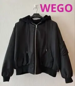 ☆WEGO☆リバーシブルファーMA-1 ジャケット 黒 フード付き フリーサイズ