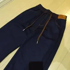 VV ダークネイビー柔らかストレートワイドデニムLLサイズ