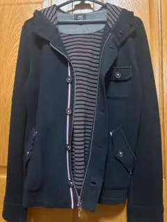 ネイビー フード付き スウェットパーカー クリーニング済み