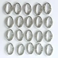 リングパーツ　ツイストオーバル　チェーンパーツ　樹脂　軽量　シルバー　20個