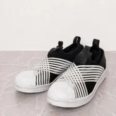 adidas 23cm スーパースター スリッポン 黒 白 スニーカー