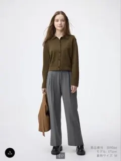 タック ワイドパンツ