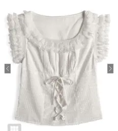 レースアップラメフリルトップス[at2505]