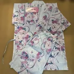 新品　レディース甚平　花柄　夏祭り