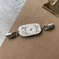 キッズマルチクリップ　ハンドメイド　リボン　ホワイト