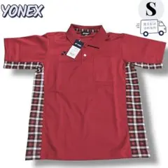 YONEX ヨネックス ポロシャツ S 赤 チェック柄 新品タグ付